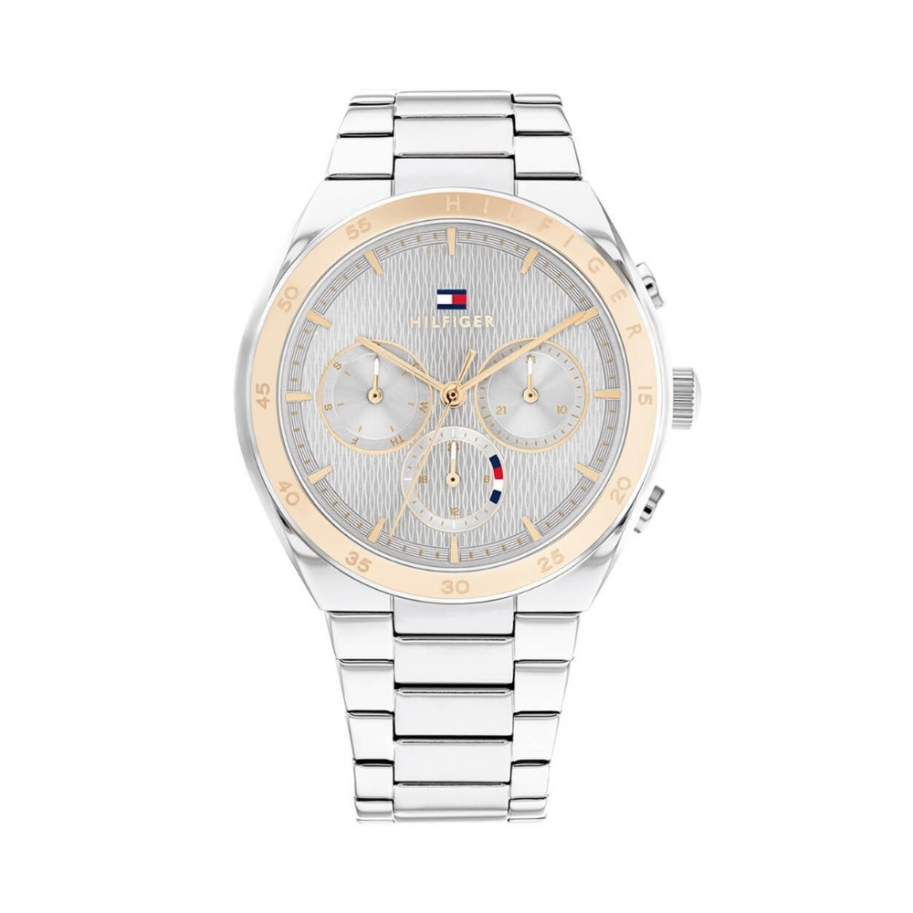  Tommy Hilfiger ženski multifunkcijski kvarcni sat sa srebrnim brojčanikom