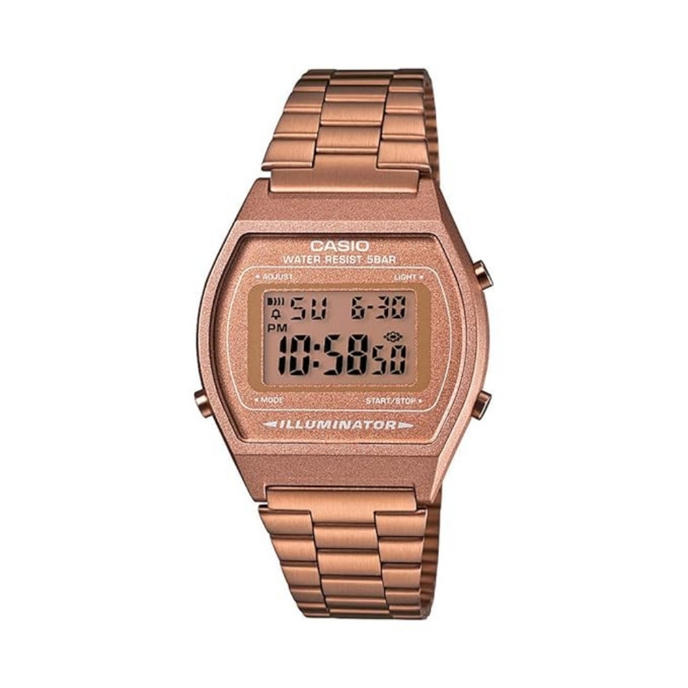 B640WC-5ADF je savršen za one koji traže digitalni sat u prefinjenoj boji roze zlata. Idealan za svakodnevno nošenje uz urbani i retro izgled.